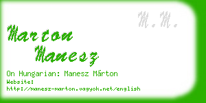 marton manesz business card